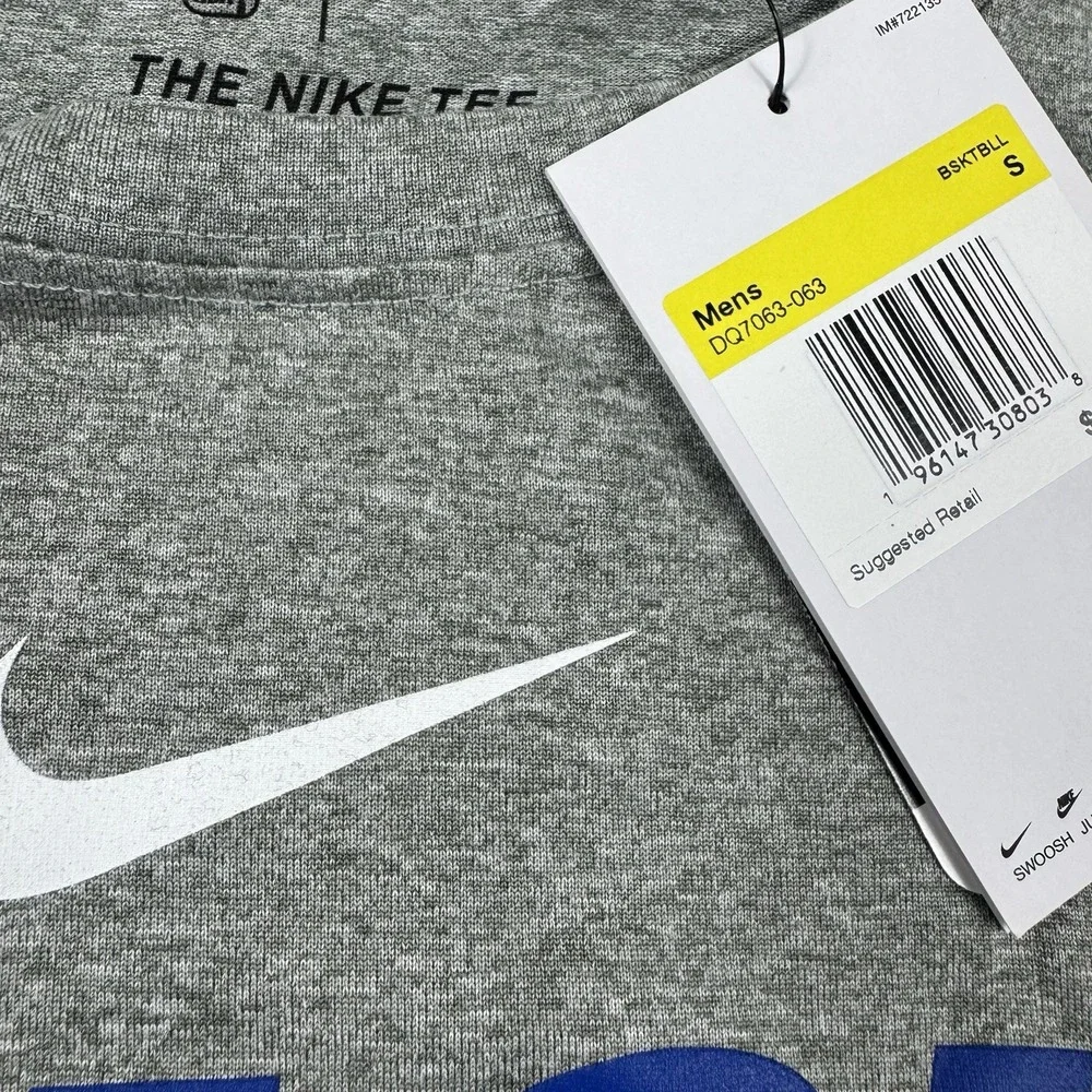 Nike Orlando Magic Gray Long Sleeve Spellout Shirt DQ7063-063 Mens Size S NWT